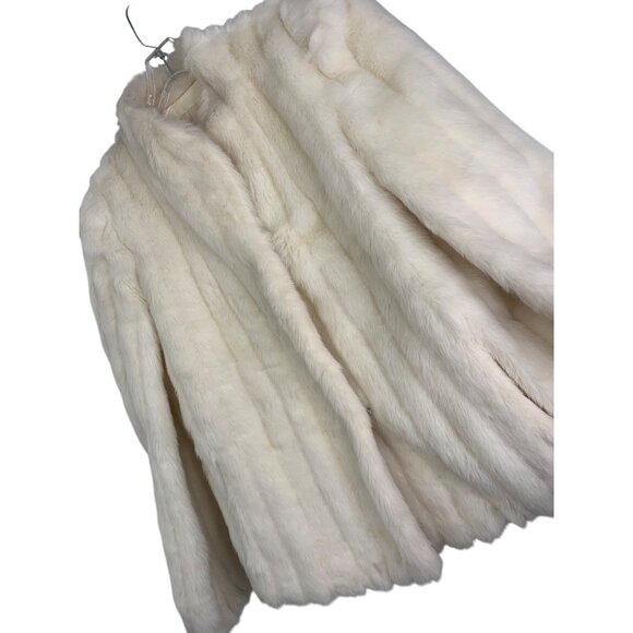M Womens Vintage White Faux Fur Coat Minclure By Casper Insulated - Picture 6 of 10